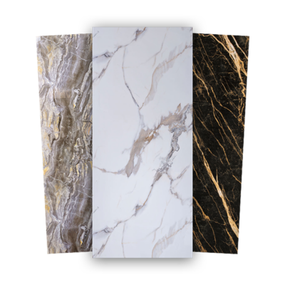 Marmer- en betonlook platen