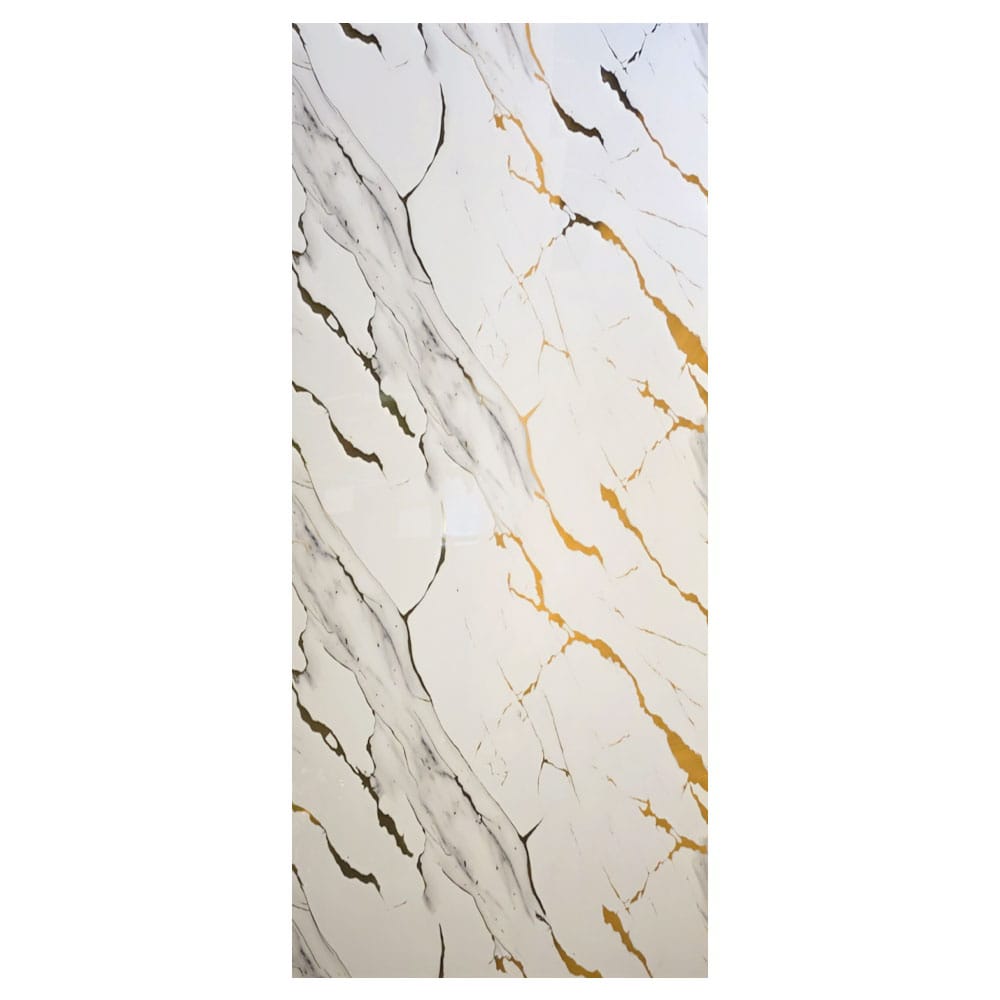 Marmer plaat - White Gold - Waterbestendig wandpaneel PVC - 280x122cm