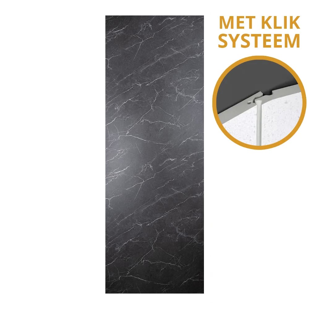 SPC Klik marmerlook wandpaneel - 270x96cm - Marble Graphite W024